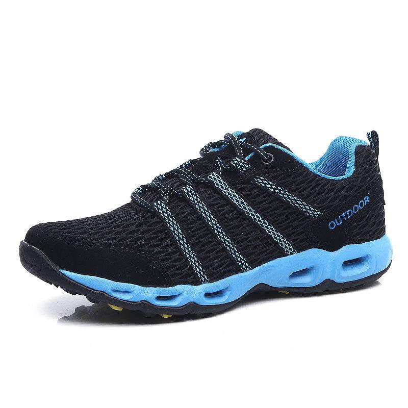 Spring and Autumn Outdoor Hiking Shoes Large Size Casual Breathable Sneakers Creek Tracking Shoes Couple Running Shoes Flat Shoes
