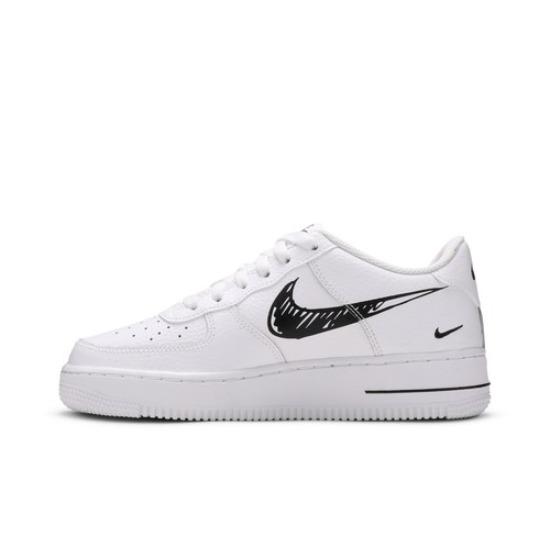 Nike Air Force 1 Low GS Doodle Swoosh - Blanco Negro DM3177-100