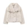 Metallfarbene Pailletten-Webjacke für Damen Locker Stehkragen Langarm Mantel Herbst Winter Schicke Damenoberbekleidung