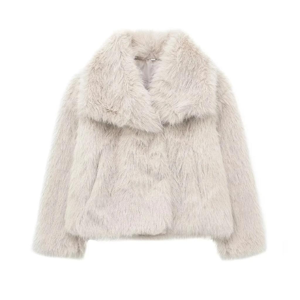Metallfarbene Pailletten-Webjacke für Damen Locker Stehkragen Langarm Mantel Herbst Winter Schicke Damenoberbekleidung