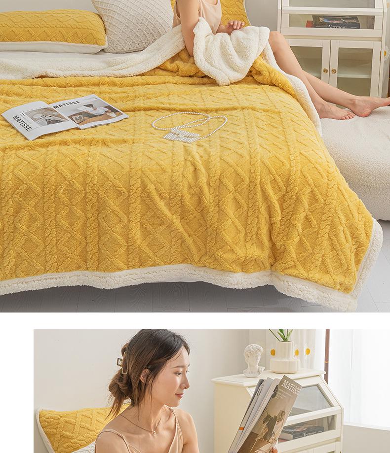 Lambswool & Taffeta Plush Multicolor Blanket - Ideal for Office, Autumn, Winter & All Seasons