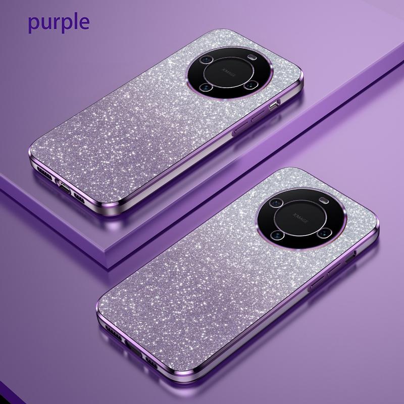 Glänzende Glitzerbeschichtung Silikonhülle für Huawei Mate 60 50 40 30 Pro Kameraobjektiv Weiche Rückabdeckung