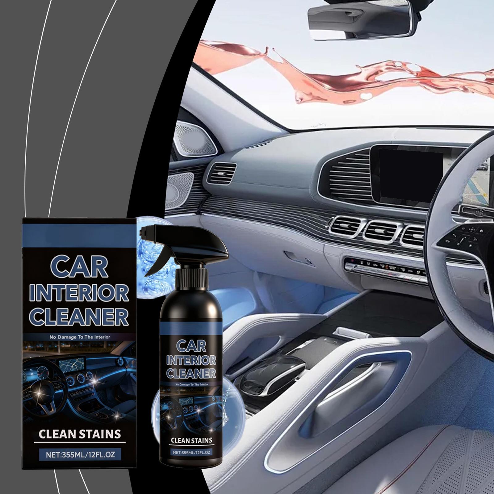 

Car Interior Cleaning Spray Stain Removal Interior Friendly Powerful Decomposition Of Oil Stains And Shoe Prints 355ML One Size чорний