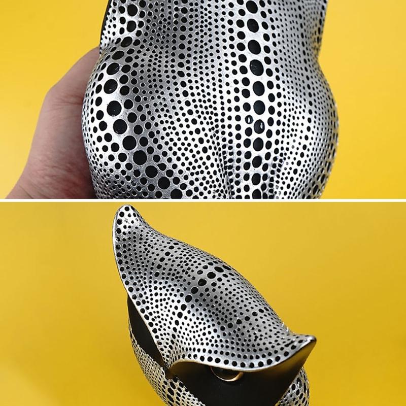 Dots Owl Statue Decorative Figurine Ornament for Home Office Resins Crafts Animal Sculpture for Book Shelf and TV Stand