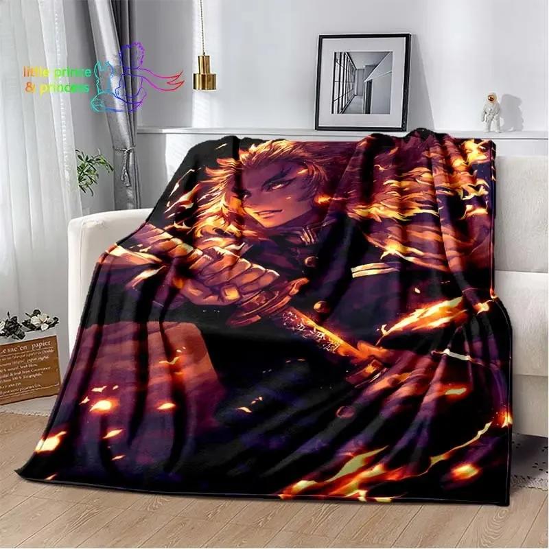 Rengoku Kyoujurou Demon Slayer Character Anime Blanket Lightweight Comfortable Soft Breathable Ultra Warm Blanket Bedding Travel