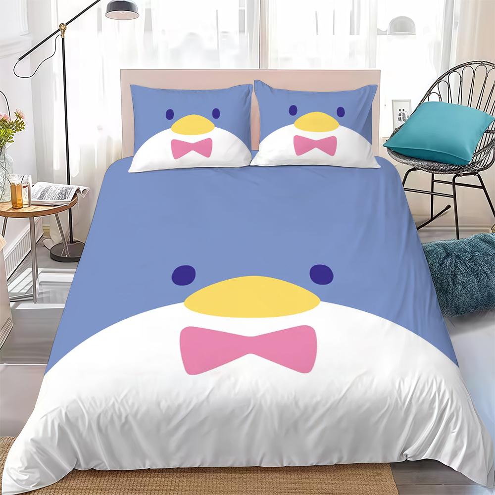 

Kawaii S-Sanrio Friends Face Duvet Cover Set Home Style Bedding Soft Laundry Cotton Bed 3 Piece Set Student Dormitory Gift 135x200cm