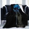 Ado Blue Rose Illustration n°4 Blanket Fleece Print Multi-function Super Warm Throw Blankets for Sofa Bedroom Bedspreads