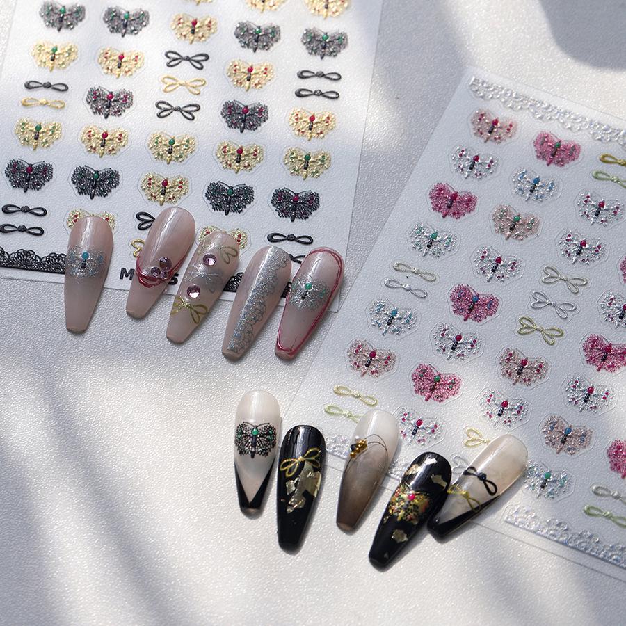 

TENSOR Frosted Jelly Gel Nail Stickers M-915: High-End Korean Bow Design