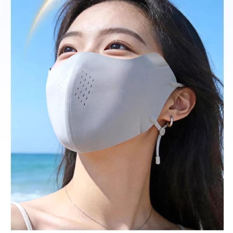 New Cooling Mask for Women Ice Silk Driving Summer Face Cover Lightweight Washable Breathable Cycling Ice Silk Shopping Sun Mask