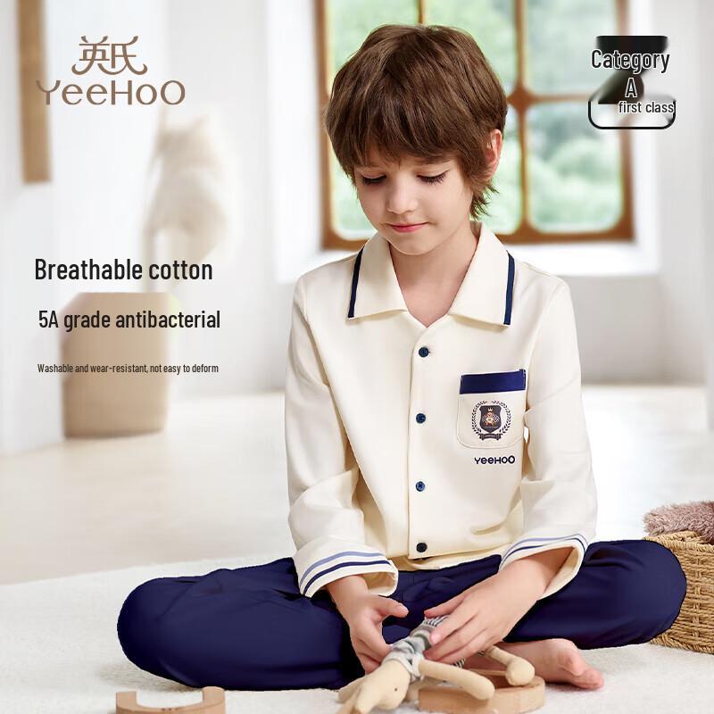 YEEHOO Kids  Super Soft Antibacterial Sailor Collar Pajamas 120