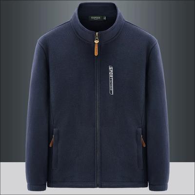 Fleece Jacket for Men, Outdoor Sports Stand Up Collar Top, Large Windproof and Plush Warm Cardigan, Hoodie, Fleece Jacket