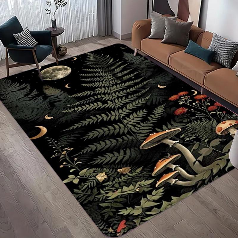 Dark Sunflower Moon Tree Of Life Astrology Area Rug Non Slip Soft Carpet Witchy Celestial Mat For Living Room Bedroom
