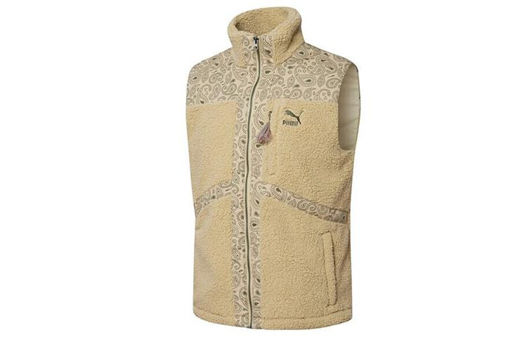 PUMA PAISLEY WOVEN Vests Men s Khaki Stand Collar Moderate Other 534977-12 XL