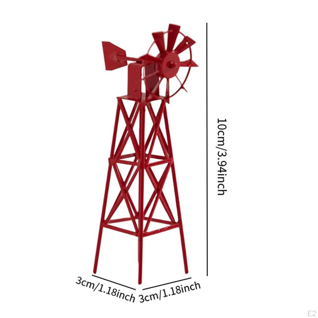 Mini Windmill Ornament Statue Resin Craft Micro Landscape Decor Multifunctional 3.94 Inch Tall Tiny