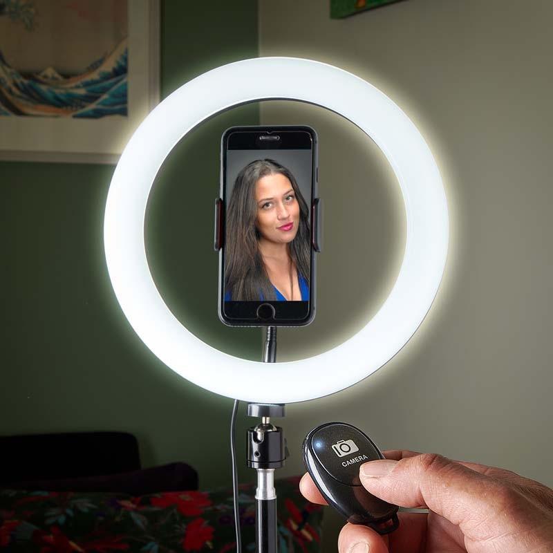 Selfie Rvb Multicolore Trépied Professionnel Anneau Lumineux Rl10rgbt