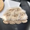 Rabbit Fur Earflap Bucket Hat Warm Plush Hat Trendy Fluffy Knitted Skull Cap  Daily Wear