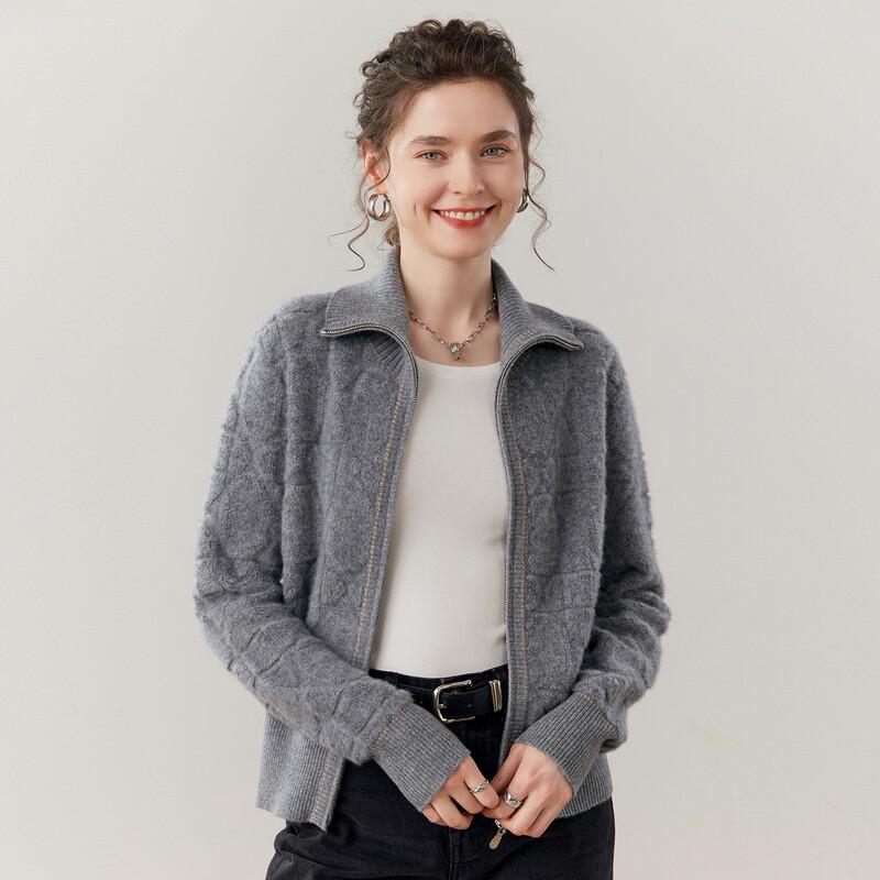 Fanzhen Women's Thick Cashmere Lapel Cardigan