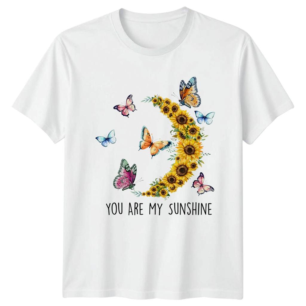 You Are My Sunshine Unisexs TShirt Sunflower Butterfly Nature Floral Mothers Day