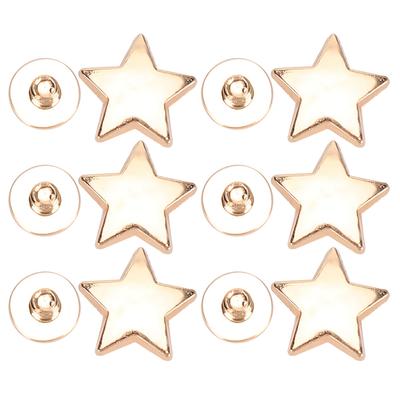 50 Sets Star Shape Rivet 12MM Flat Screw Clothes Accessory Anti‑Corrosion Zinc Alloy(Gold )