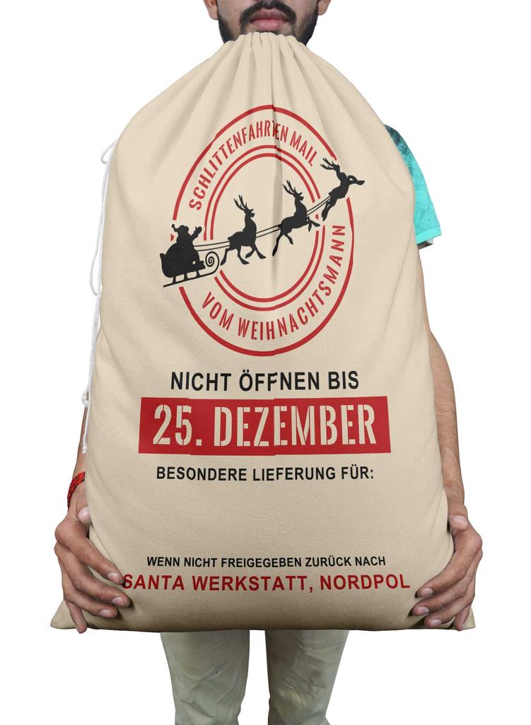 Printtoo Large Drawstring Canvas Bag Christmas Sack Bags Santa Gift Sack Custom Party Favor 2 Pcs 27x20 Inch