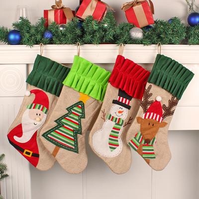 Sacchetto di caramelle di Natale Calzini appesi per albero di Natale Calze di alce di Babbo Natale Decorazione Regali Calzini Ciondolo Decorazione del festival