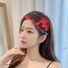Vintage Mesh Lace Embroidery Headband Flower Non-slip Toothed Non-slip Hairband Spring Wide Women Hair Hoop Daily
