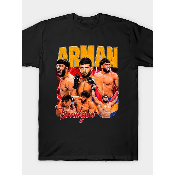 Men'S Black Round-Neck T-Shirt Featuring Arman Tsarukyan, Available In All Sizes