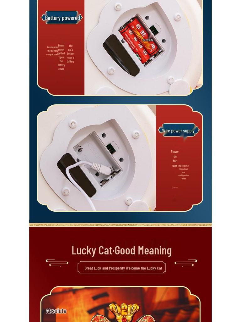 Automatic Waving Ceramic Lucky Cat Figurine - Perfect for Housewarming, Cash Register, or Living Room Decor