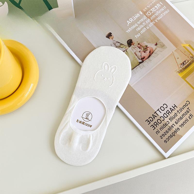 

Female Summer Thin Pure Color Net Eye Shallow Mouth Invisible Do Not Drop with Boat Socks 1 pair білий