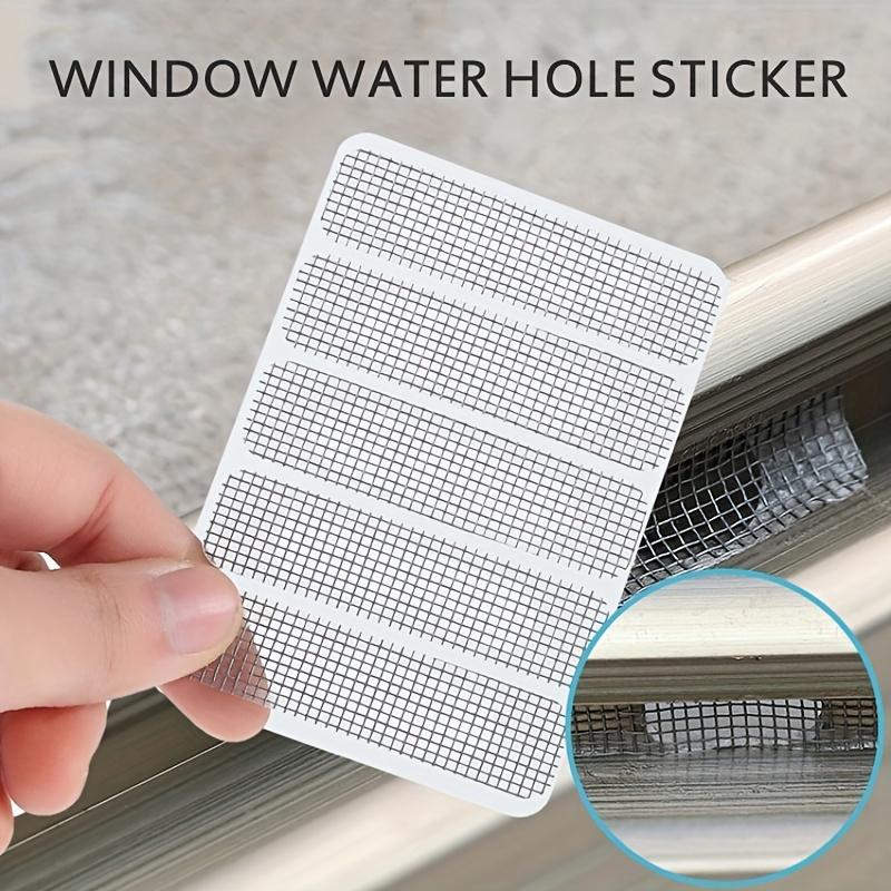 Window And Door Screen Repair Patch, 6.2cm×8.99cm, 5 Patch For 1 Sheet, Strong Adhesive & Waterproof Fiberglass Covering Mesh Tape