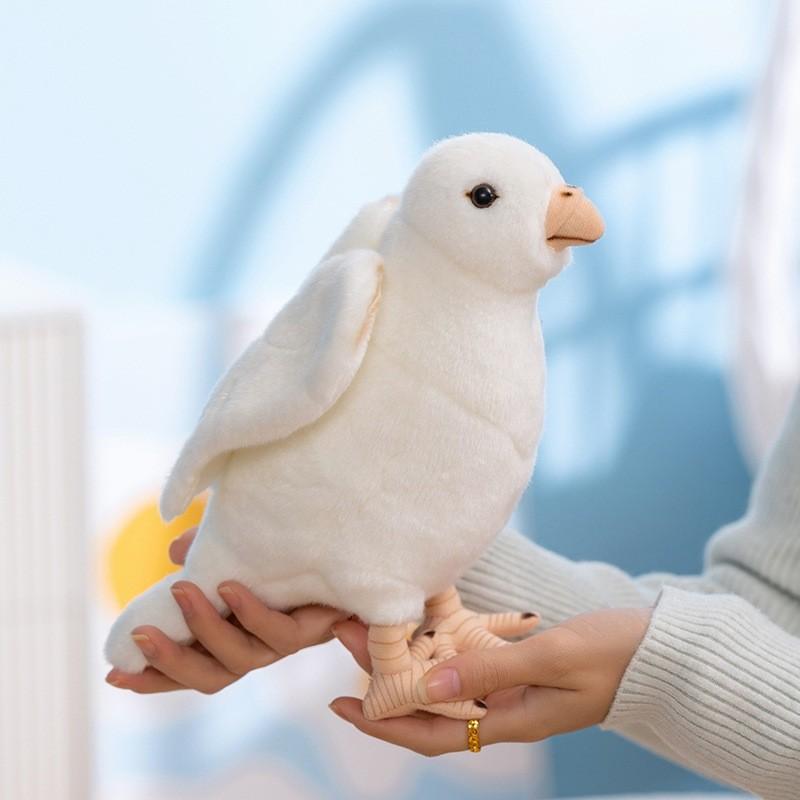 Plush White Pigeon Figurine Soft Toy With Pp Cotton Filling For Kids And Teens