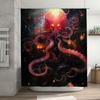 High-Quality Octopus Pattern Shower Curtains for Bathroom Decoration Waterproof Fabric with Eye-catching Design in Red and Black