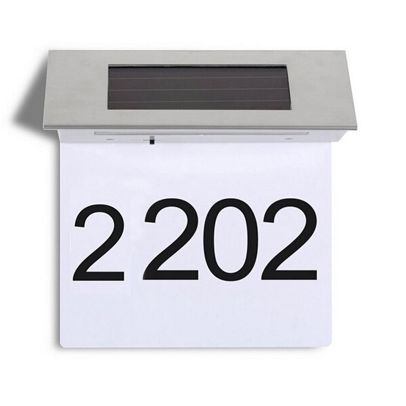 Solar LED House Number Light - Wall-Mounted Light Control