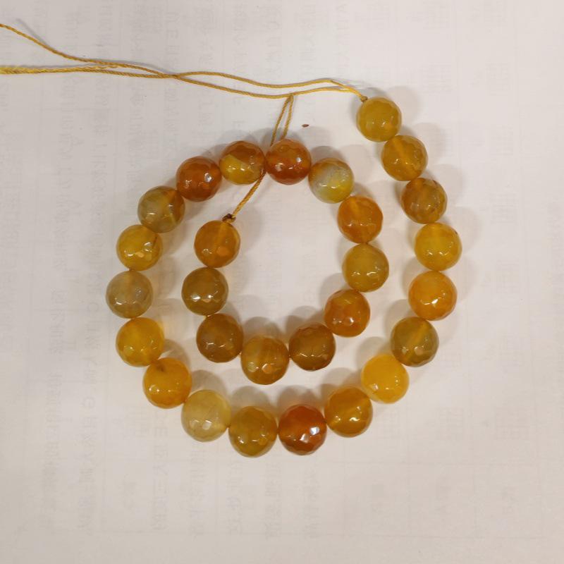 14mm Faceted Round Agate Beads for DIY Jewelry Necklace & Bracelet