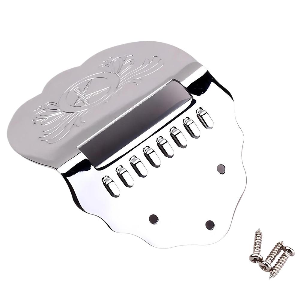 8 String Mandolin Tailpiece & Screws Mandolin Tailpiece Parts Metal Mandolin Tailpiece Replacement Part for Mandolin Instrument