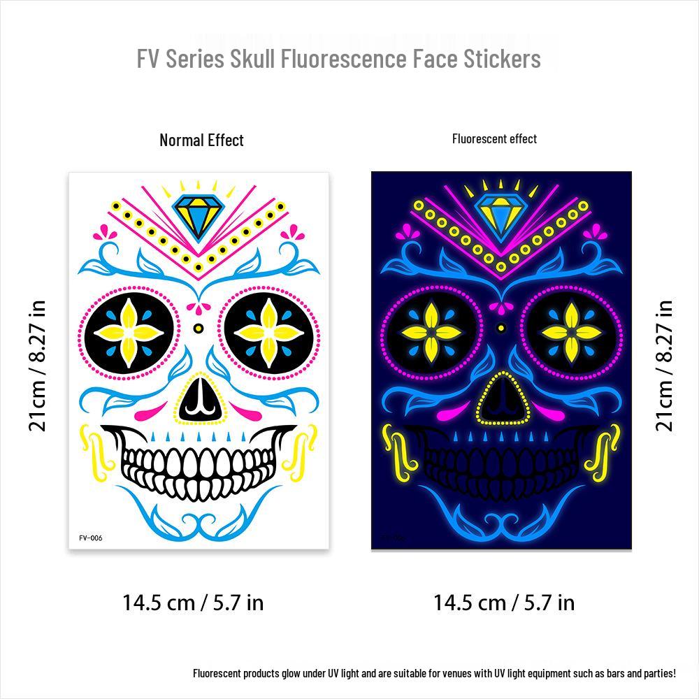 Creative Fluorescent Waterproof Full Arm and Face Tattoo Sticker
