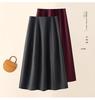 Women's High-Waisted Spring 2026 Slimming Skirt, Mid-Length, Elastic Waist, Umbrella Style, Petite Fit, Elegant Drape
