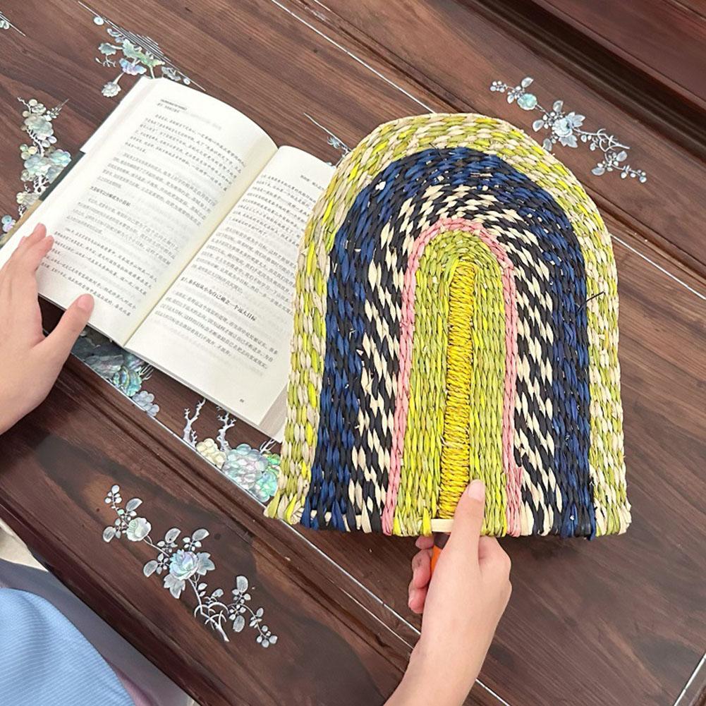 Seaweed Weaving Fan Nordic Hand Woven Africans Elements Fans Portable Sturdy Handheld Straw Fan For Party Wall Decoration