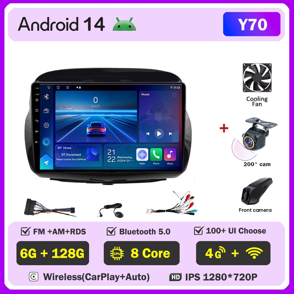 For Honda FR-V EDIX 2004 2005 2006 2007 - 2009 Android 14 Multimedia Navigation GPS QLED IPS Screen HDR Camera CarPlay Bluetooth