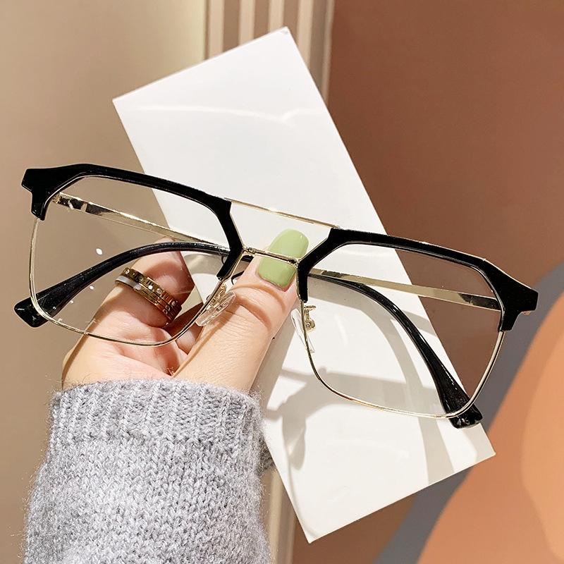 Ochelari cu dioptrii negative cu lentile duble pentru bărbați și femei, ochelari de miopie anti-lumină albastră, ochelari retro pentru vedere de aproape, ochelari de vedere la modă, ochelari cu prescripție