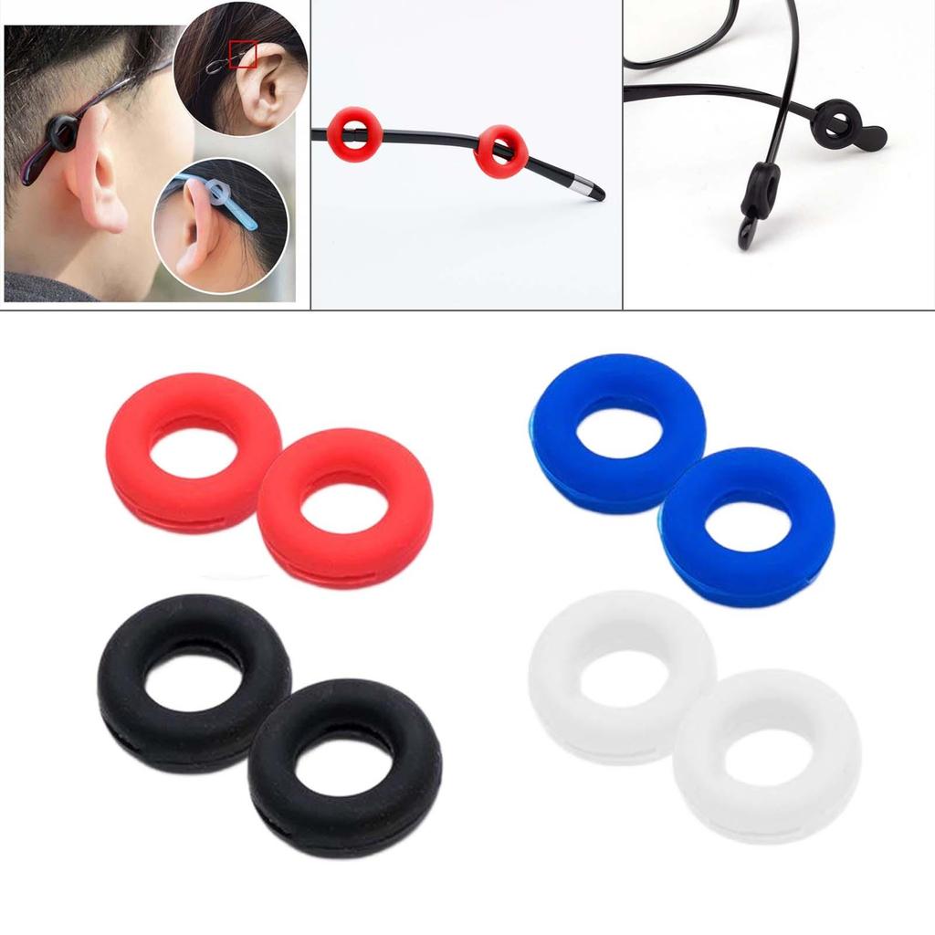 2x Silicone Glasses Ear Grips Temple Tip Sleeve Retainer Eyeglass Leg Pads for Spectacles Eyewear