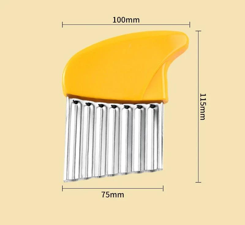 Potato Cutter Chip French Fry Maker Stainless Steel Wavy Knife French Fries Chopper Kitchen Knife Maker Tools жёлтый