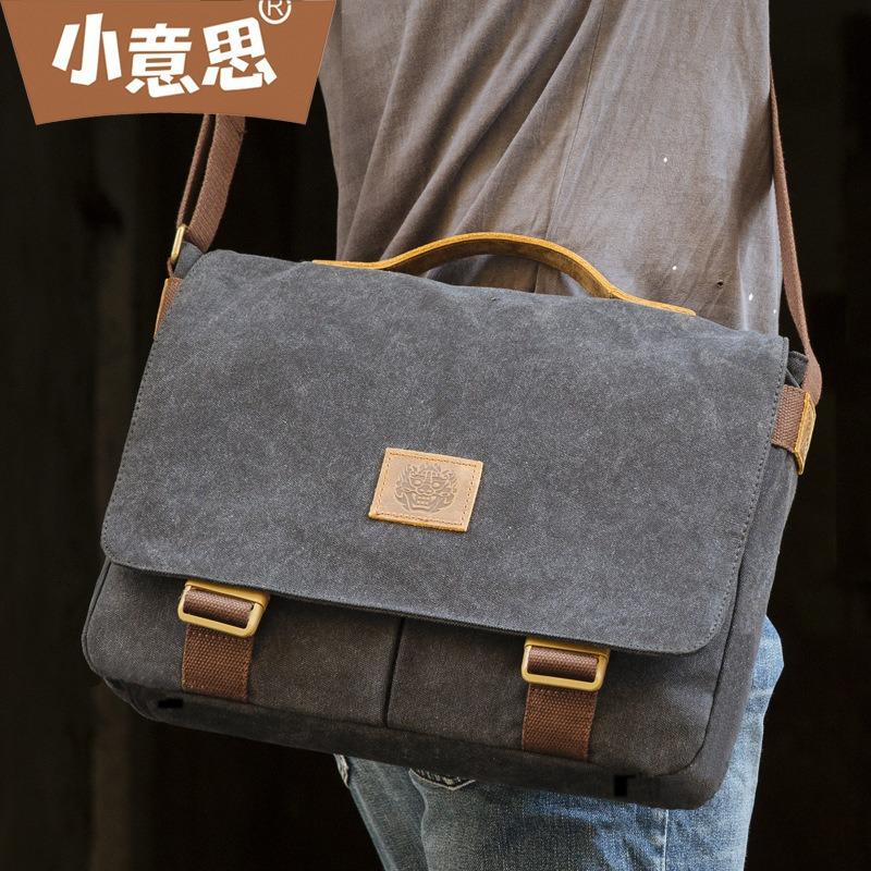 Canvas Messenger Bag for Men - Retro Crossbody Shoulder Bag, Handheld & Adjustable Strap, Casual Travel Bag for Men