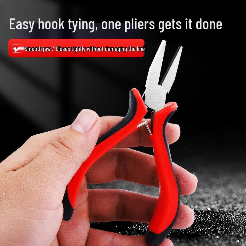 Wielofunkcyjne płaskodziobe szczypce ze stali nierdzewnej do haczyków wędkarskich do ciągnięcia i wiązania żyłki