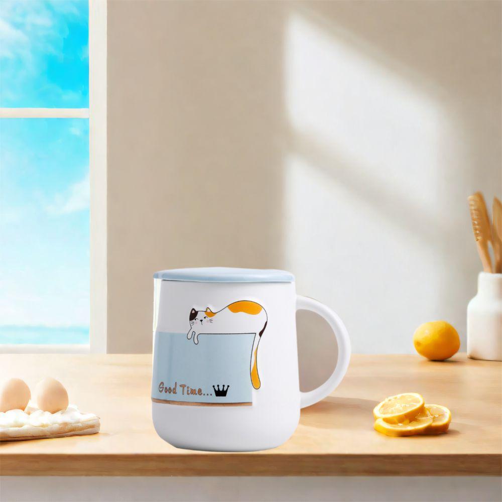 High Temperature Resistance Cat Ceramic Cup Decorative Tea Cup Cute Coffee Mug  Home Use