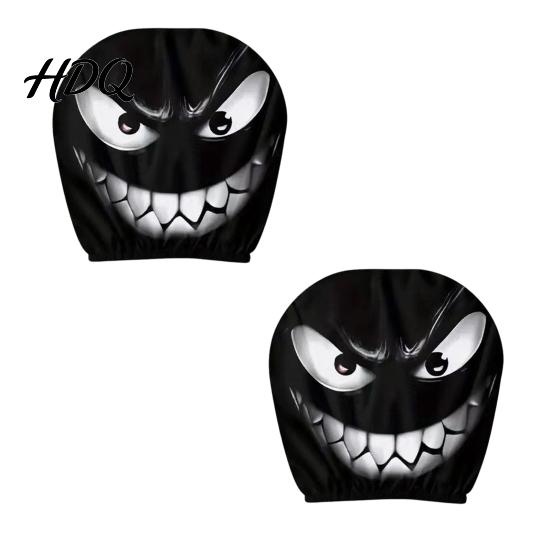 Headrest Cover for SUV Funny Car Covers Spooky Pattern Seat Polyester Protector Protector Universal Breathable Stretchy Interior Accessories