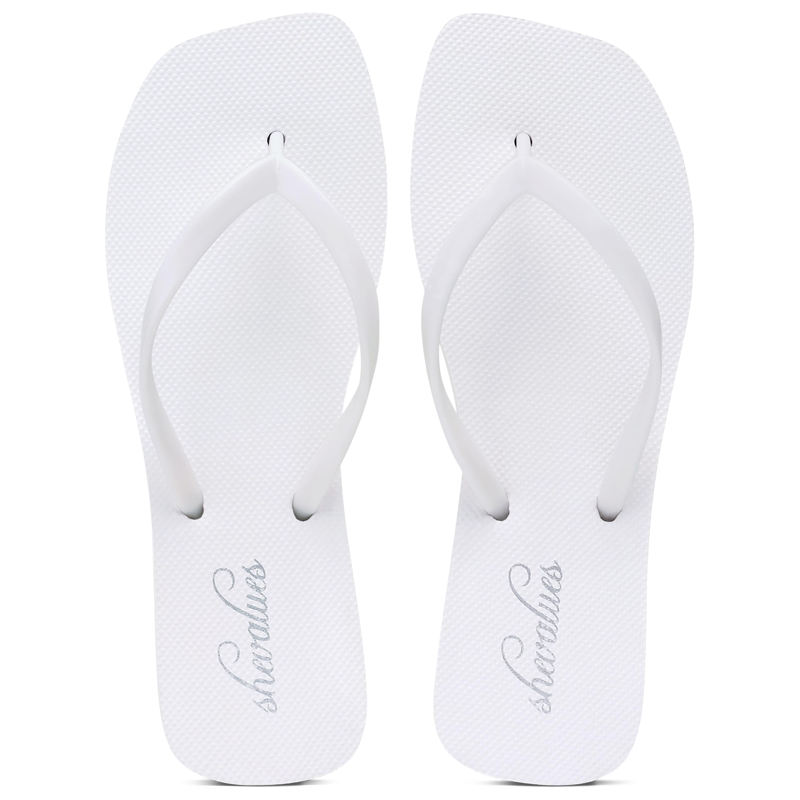 Eyriphy Dames Slim Vierkante Teen Slippers Zomer Sandalen Vrouw Rubberen Teenslipper Strandschoenen Binnen Douche Voetbedekking Dames 38 white