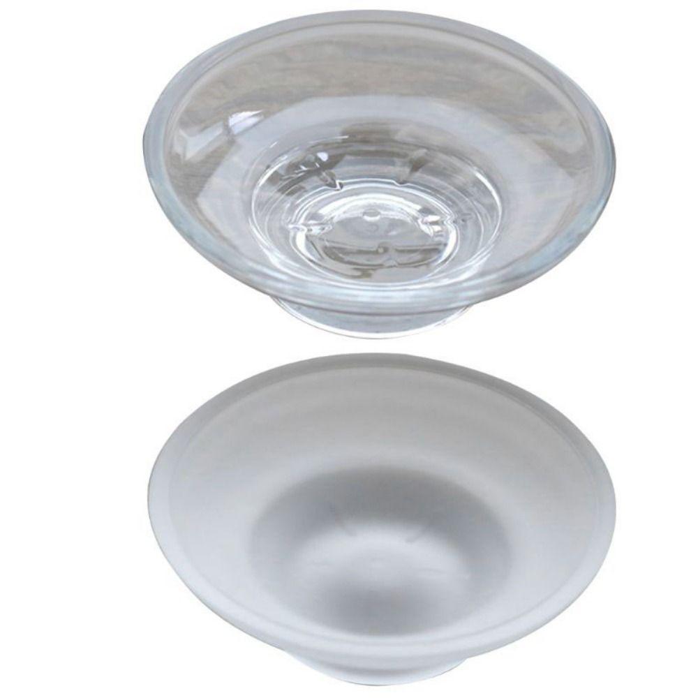 Keep Soap Bars Dry Matte Glass Soap Dish Round Glass Soap Holder  Household