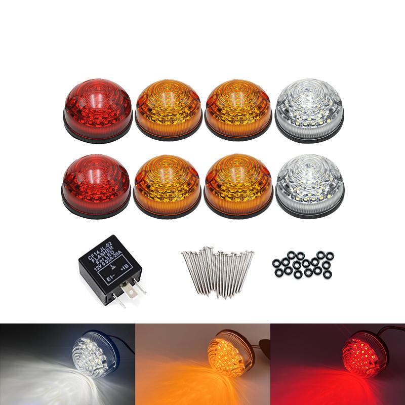 For Land Rover Defender 1983-2016 Colorful Lens LED Update Complete Light Kits Front Rear Indicator Light Tail Lmap Fog Reverse