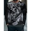 Herren 3D-Druck Crew-Neck Langarm-T-Shirt Mode Vielseitig Trend Atmungsaktiv Lässig